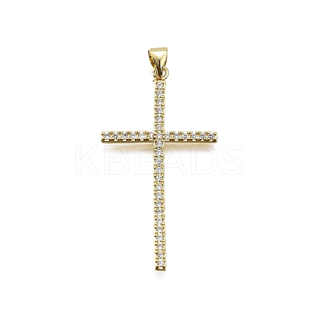 Brass Micro Pave Cubic Zirconia Pendants KK-Z100-24G-1