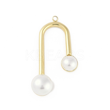 Acrylic Imitation Pearl Pendants STAS-P366-31G-1