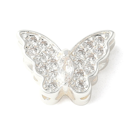 Brass Micro Pave Cubic Zirconia Beads KK-A253-10S-1