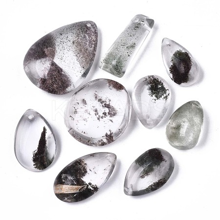 Natural Green Lodolite Quartz/Garden Quartz/Green Phantom Quartz Pendants G-N0326-58-1