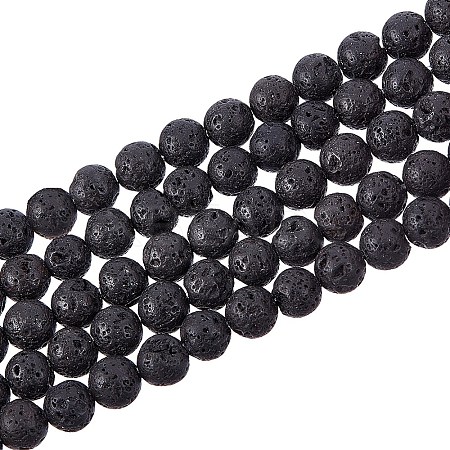 Synthetic Lava Rock Beads Strands X-G-S277-6mm-01-1