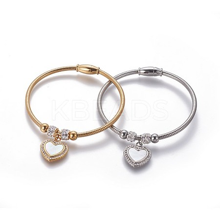 304 Stainless Steel Charms Bangles BJEW-P258-05-1