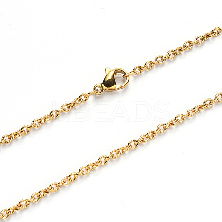 Vacuum Plating 304 Stainless Steel Cable Chain Necklace NJEW-S420-007B-G-1