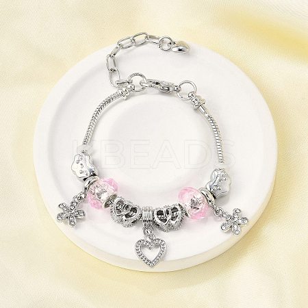 Alloy European Beads Charm Bracelets BJEW-F495-12P-1