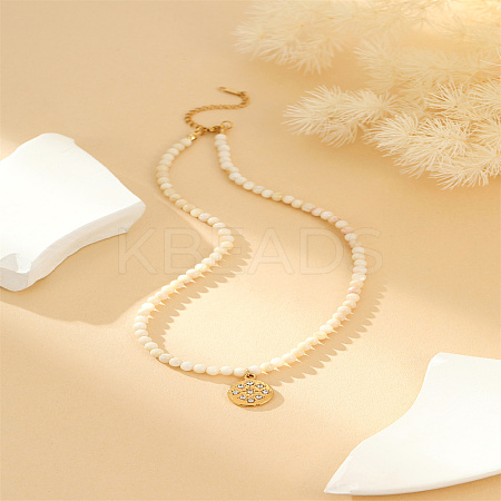 White and Yellow Bead Necklaces GP0175-2-1