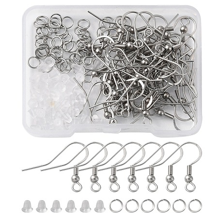 50Pcs 304 Stainless Steel French Hooks with Coil and Ball STAS-YW0001-54-1