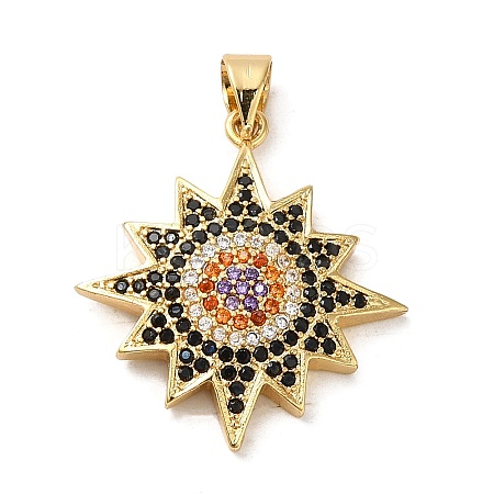 Brass Cubic Zirconia Pendants KK-K275-05G-1
