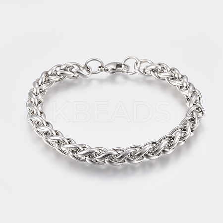 Tarnish Resistant Adjustable 304 Stainless Steel Chain Bracelets LS-BJEW-K187-04P-1
