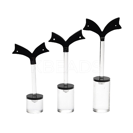 3Pcs 3 Sizes Organic Glass Bracelet Earring Riser Stands EDIS-Q044-01-1