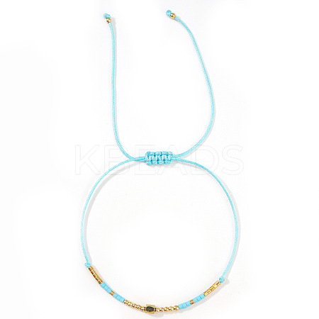 Glass Seed Bead Braided Bracelets for Women AW0420-6-1