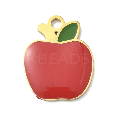 304 Stainless Steel Fruit Enamel Pendants LS-STAS-G362-04G-13-1