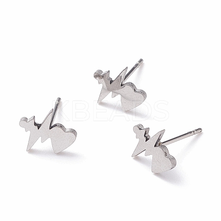 Tarnish Resistant Unisex 304 Stainless Steel Stud Earrings LS-EJEW-E254-06P-1