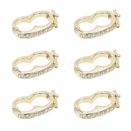 6Pcs Brass Peanut Enhancer Clasps KK-CA0002-01G-1