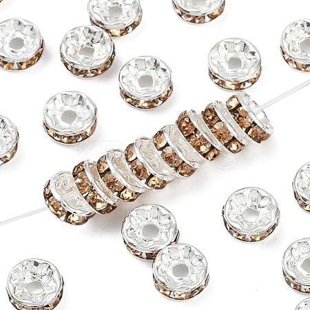 Brass Grade A Rhinestone Spacer Beads RB-A014-Z8mm-14S-1