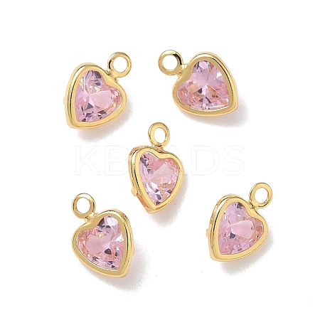 Brass Micro Pave Cubic Zirconia Pendants KK-Z136-18G-02-1