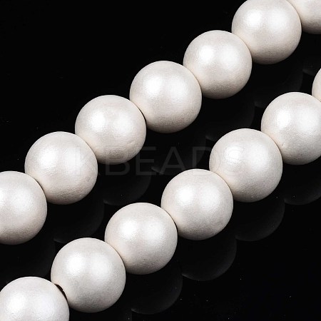 Painted Natural Wood Beads Strands WOOD-S053-58K-1