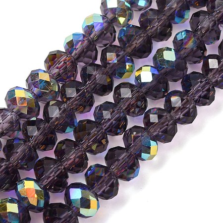 Electroplate Transparent Glass Beads Strands EGLA-A046-01B-11-1