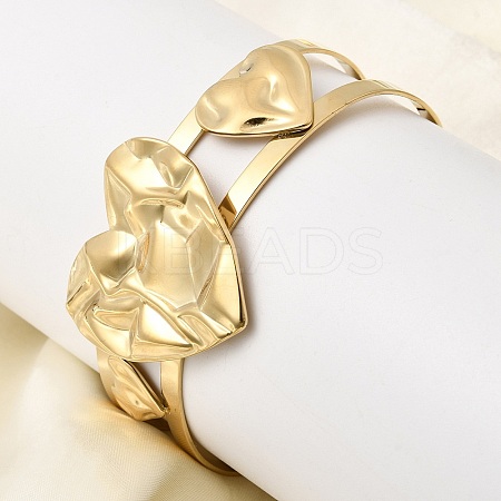 Stylish 304 Stainless Steel Cuff Bangles BJEW-K302-01A-G-1