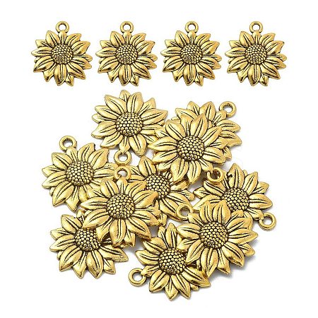 10PCS Sunflower Tibetan Style Alloy Pendants TIBEP-YW0001-59AG-1