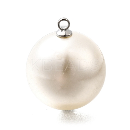 ABS Plastic Imitation Pearl Pendants FIND-H052-01K-01P-1