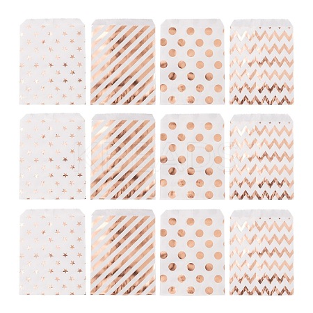 100Pcs 4 Patterns Eco-Friendly Kraft Paper Bags CARB-LS0001-02B-1