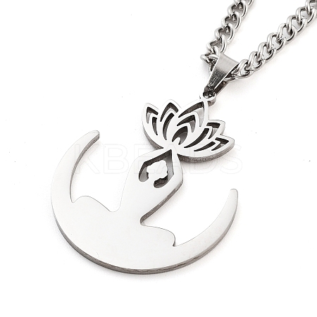 Non-Tarnish 304 Stainless Steel Pendant Necklaces LS-NJEW-P306-05P-1