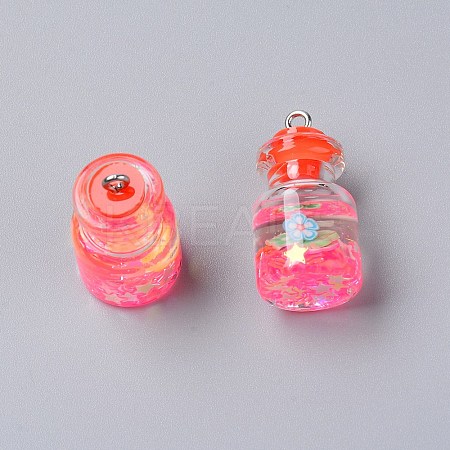 Wish Glass Bottle Pendants RESI-TAC0007-05G-1