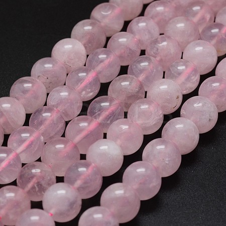 Natural Madagascar Rose Quartz Beads Strands G-K285-33-6mm-02-1