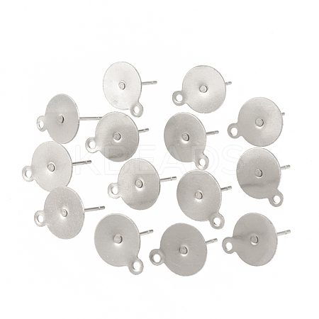 Non-Tarnish 304 Stainless Steel Stud Earring Settings STAS-T031-19-10mm-1