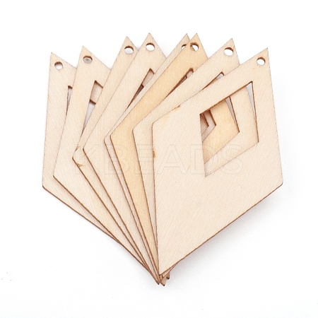 Natural Wood Big Pendants DIY-WH0166-32C-1