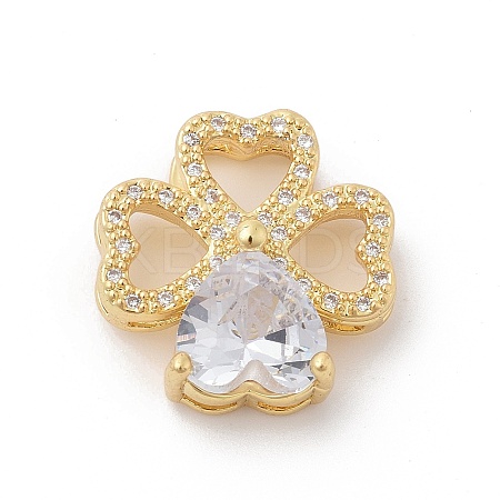 Brass Micro Pave Cubic Zirconia Pendants ZIRC-I069-01G-01-1