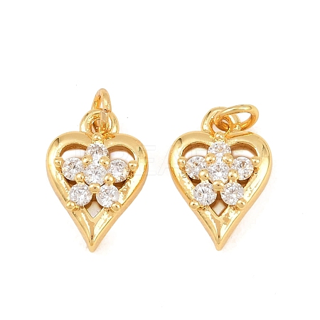 Brass Micro Pave Cubic Zirconia Pendants KK-F927-12B-G-1
