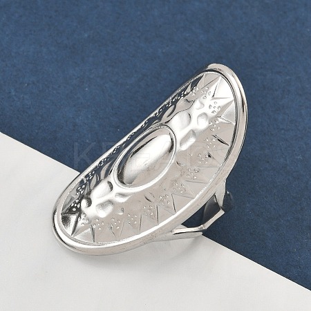 304 Stainless Steel Open Cuff Rings for Women RJEW-A079-07C-P-1