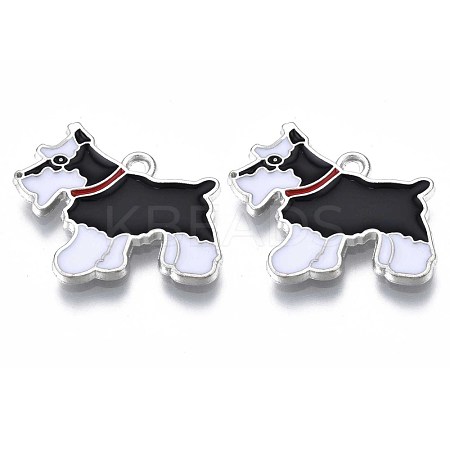 Rack Plating Alloy Enamel Pendants PALLOY-T075-159B-1