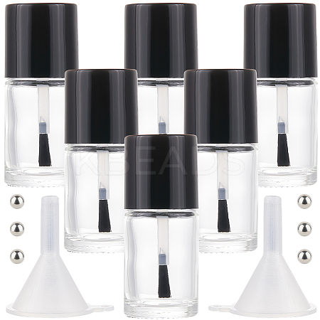 Transparent Glass Nail Polish Empty Bottle AJEW-GF0009-76B-02-1