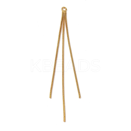 Brass Square Snake Chains Tassel Big Pendants LS-KK-G510-02G-1