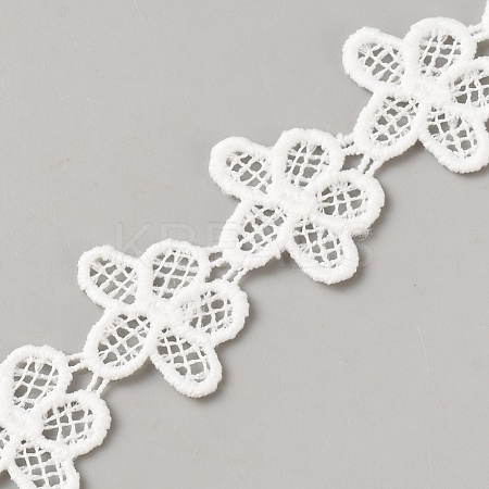 Polyester Lace Ribbon OCOR-WH0111-138C-1