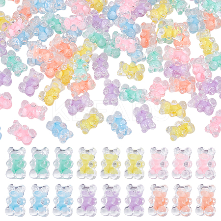 150Pcs 6 Colors Transparent Acrylic Beads OACR-NB0001-51-1