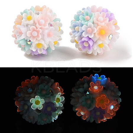 Handmade Luminous Polymer Clay Rhinestone Fancy Beads CLAY-H003-04A-1