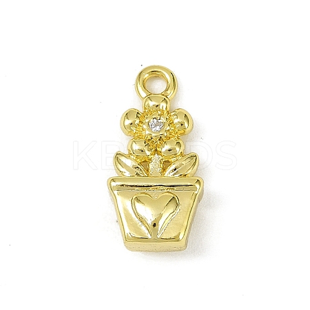 Brass Pave Clear Cubic Zirconia Pendants KK-L238-08G-1