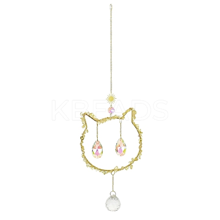 Metal Hanging Suncatchers HJEW-P018-D01-1