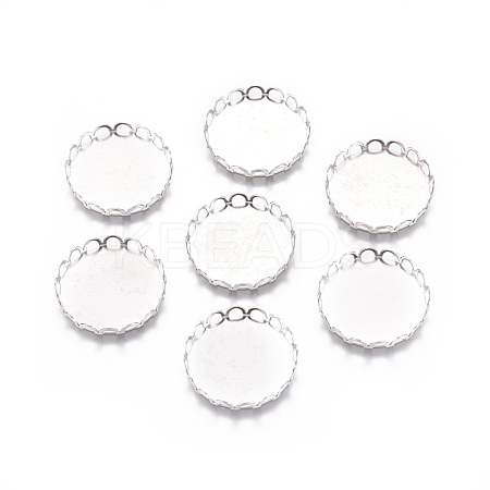 Tarnish Resistant 316 Surgical Stainless Steel Lace Edge Bezel Cups STAS-I118-07P-05-1