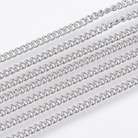 Tarnish Resistant 304 Stainless Steel Curb Chains CHS-F006-03B-P-1