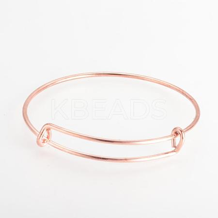 Adjustable Brass Expandable Bangle Making BJEW-R032-RG-1