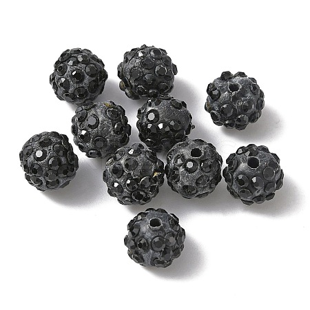 Handmade Polymer Clay Rhinestone Beads LS-CLAY-WH0010-01B-1