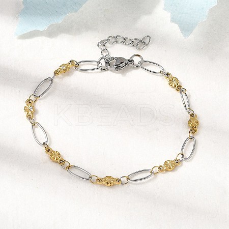 304 Stainless Steel Link Bracelets BJEW-A044-03A-GP-1