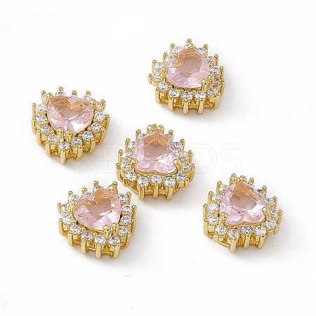 Rack Plating Brass Micro Pave Cubic Zirconia Beads KK-C007-12G-10-1