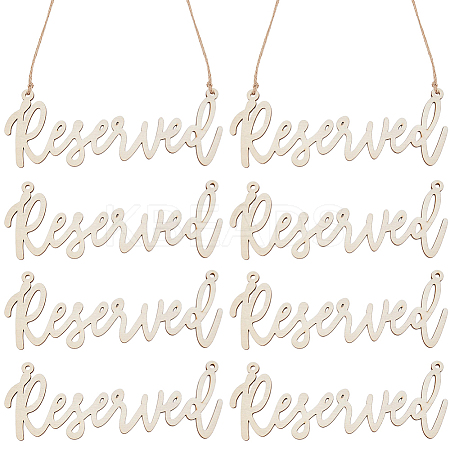 Wood Reserved Seating Sign Hanging Decorations HJEW-WH0069-20B-1