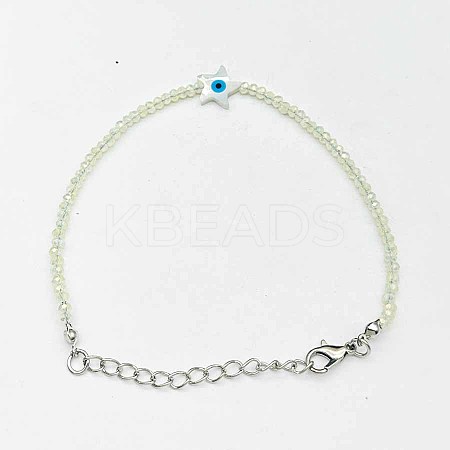 Faceted Rondelle Glass Beaded Bracelets TR4821-4-1