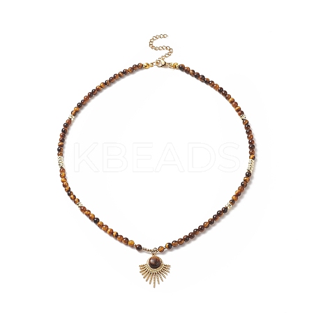 Natural Tiger Eye Beaded Necklaces NJEW-JN04226-04-1